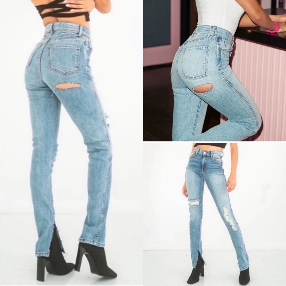 Revice Denim Women's Light Blue Distressed Jeans